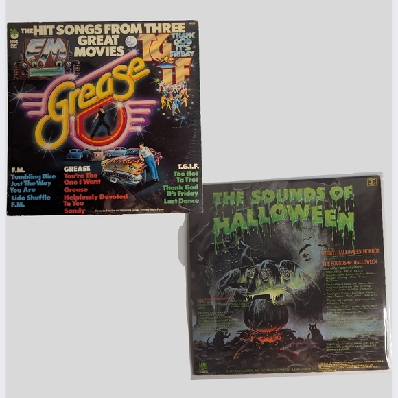 Grease, TGIF and The Sounds of Halloween Vintage Vinyl Records Lot 1970's - Picture 1 of 1